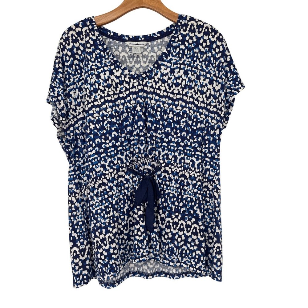 Tommy Bahama Blue and White Patterned Top